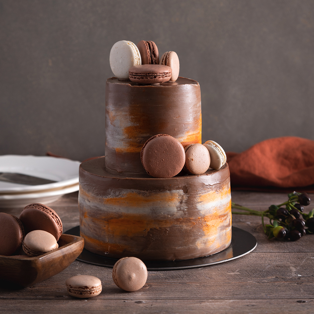 2 Tier Marble Chocolate Cake